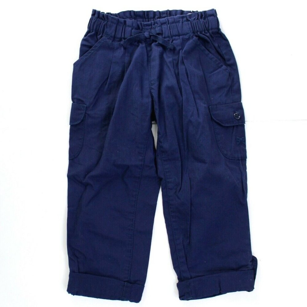 Gymboree Blue Rolled Cuff Elastic Waist Cotton Cargo Pants Size 5